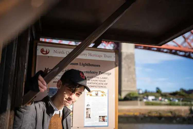 North Queensferry Lighthouse Museum with Boy